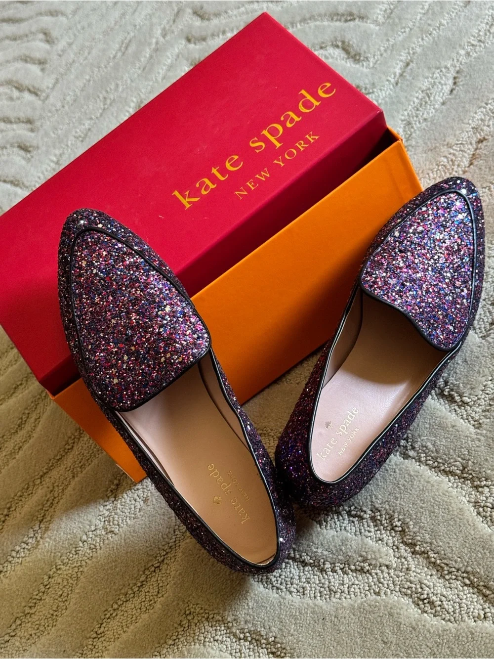 kate spade Purple Glitter Pointed Toe Flats - Picture 3 of 3